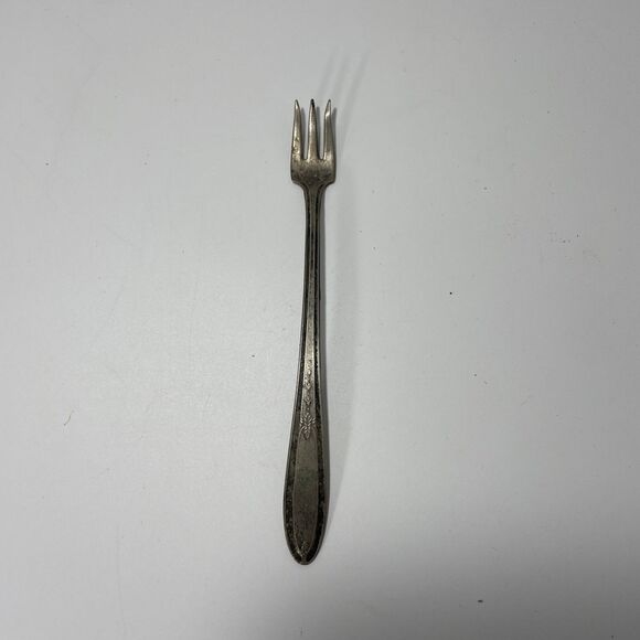 Vintage Federal Solid Nickel Silver Olive Pickle Fork Cocktail 6” - Picture 2 of 7